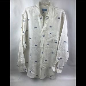 J McLaughin Men’s Embroidered Button Down Shirt L